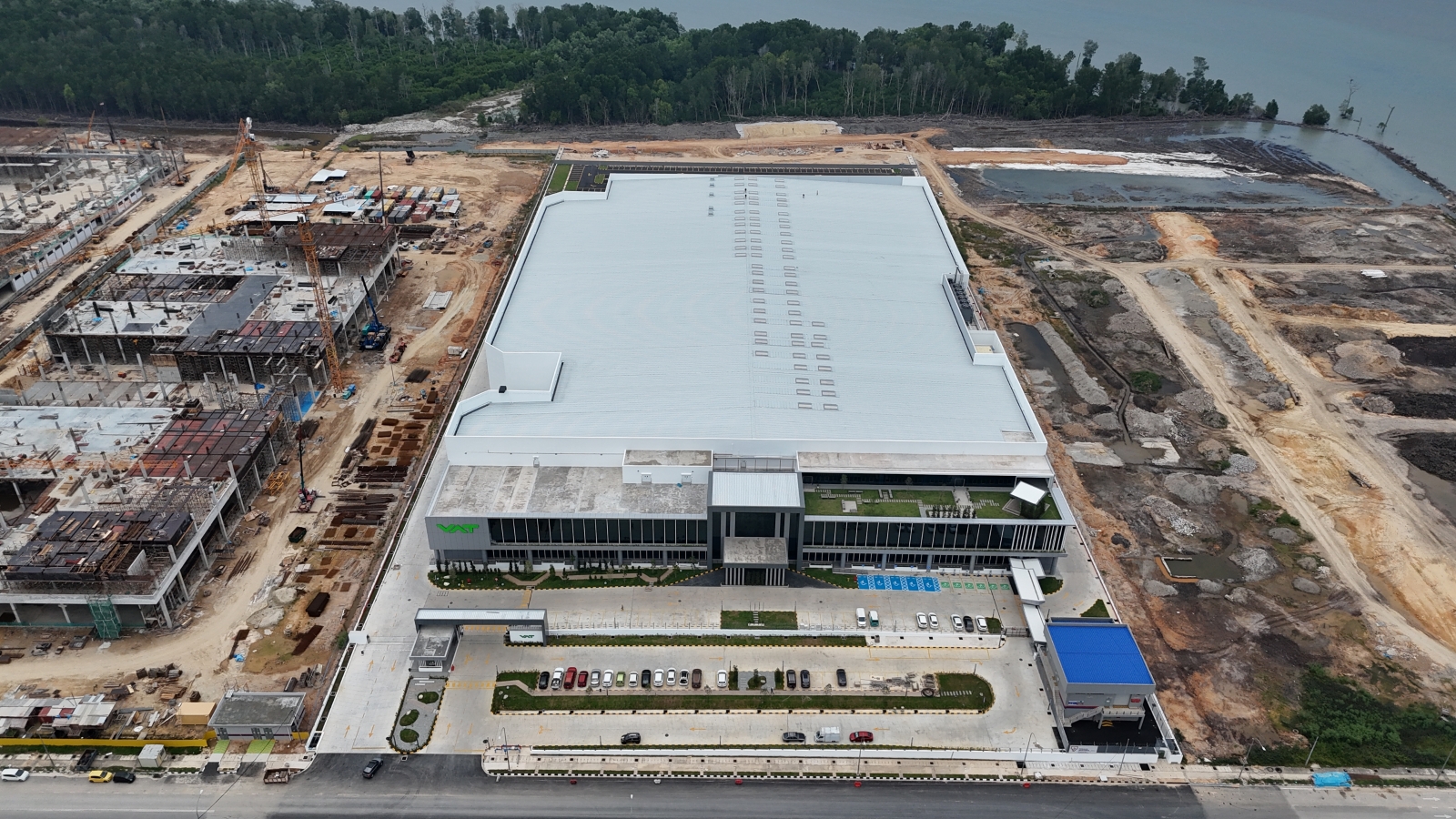 View of rooftop of VAT Manufacturing Malaysia's facilities in Penang, Malaysia where 1.5 MWp rooftop solar array to be installed.