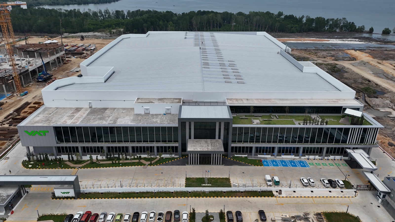 Aerial view of VAT Manufacturing Malaysia's facilities in Penang, Malaysia.