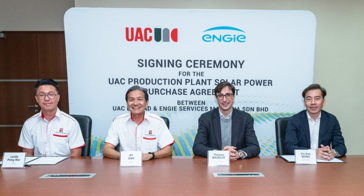 UAC Berhad and ENGIE representatives at solar power PPA signing event.